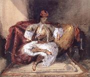 Eugene Delacroix Seated Turk Smoking painting